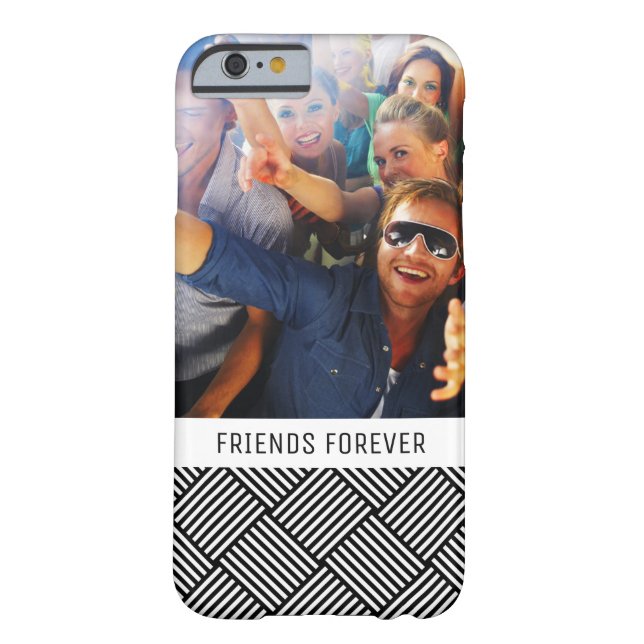 Custom Photo & Text Geometric checked texture Case-Mate iPhone Case (Back)