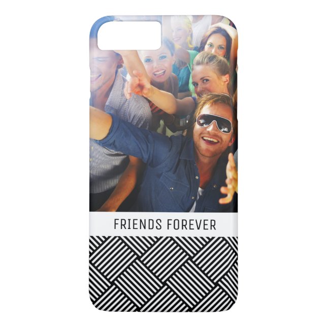 Custom Photo & Text Geometric checked texture Case-Mate iPhone Case (Back)