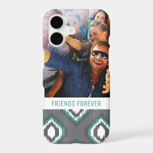 Custom Photo & Text Geometric Retro Ikat Pattern