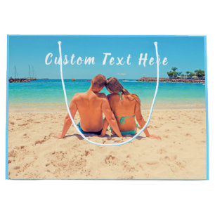 Custom Photo Text Gift Bag Your Favotite Photos