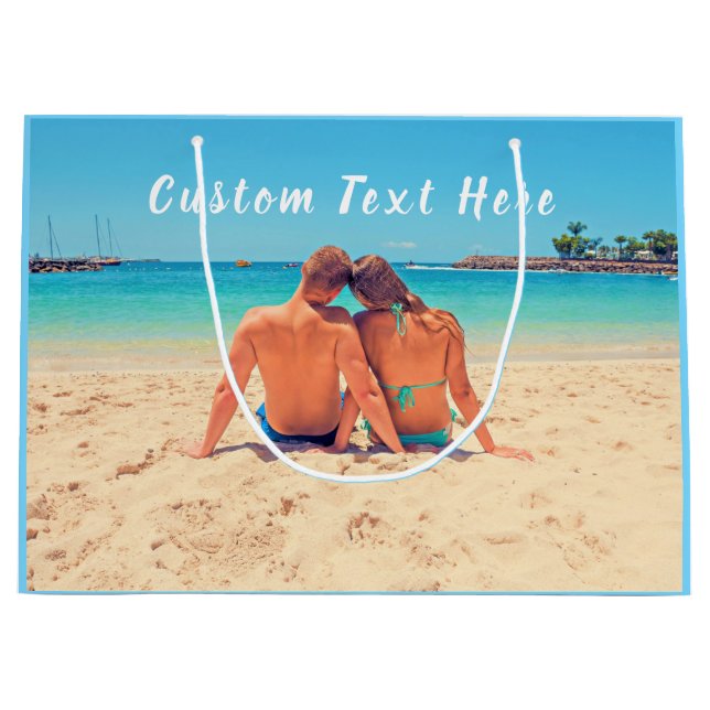 Custom Photo Text Gift Bag Your Favotite Photos (Front)