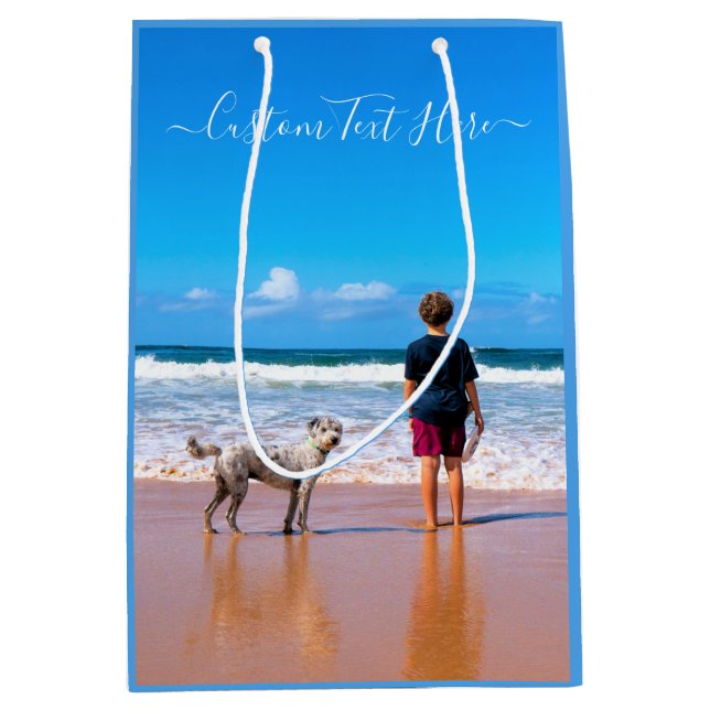 Custom Photo Text Gift Bag Your Pets Photos (Front)