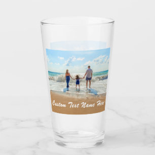 Custom Photo Text Glass Gift with Your Photos
