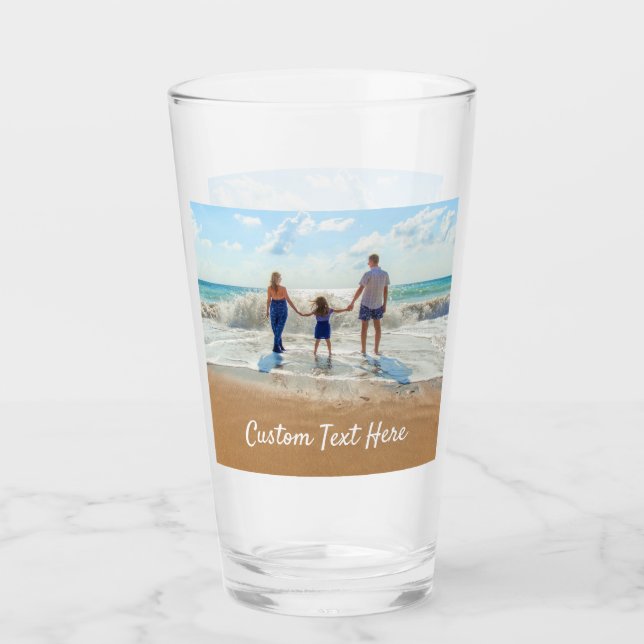 Custom Photo Text Glass Your Family Photos Gift (Front)