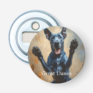 Custom Photo & Text Harlequin Dog Gift Bottle Opener