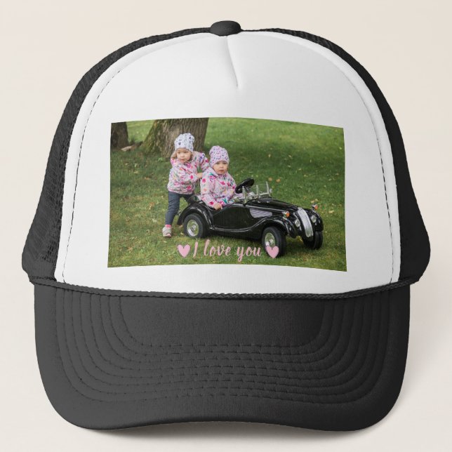 Custom, Photo & Text hat. Trucker Hat (Front)