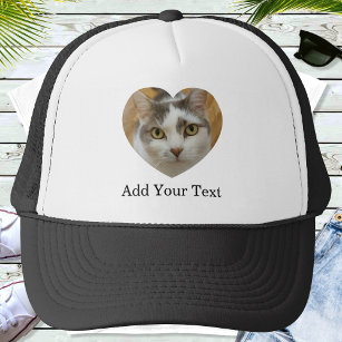 Custom Photo Text Heart Template Personalised Trucker Hat