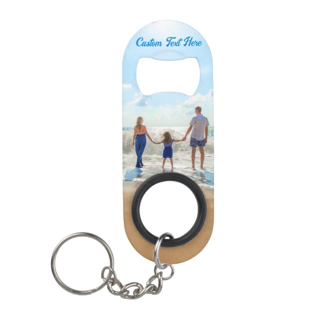 Custom Photo Text Keychain Bottle Opener Your Gift (Front)