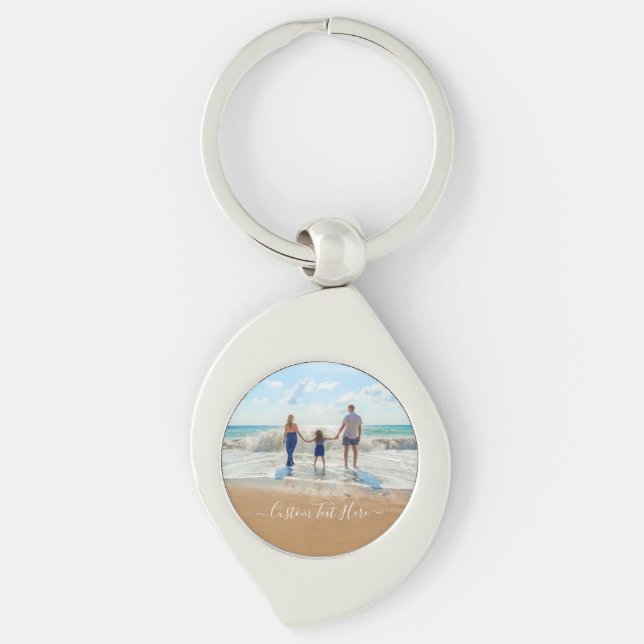 Custom Photo Text Keychain Gift Your Own Design (Front)