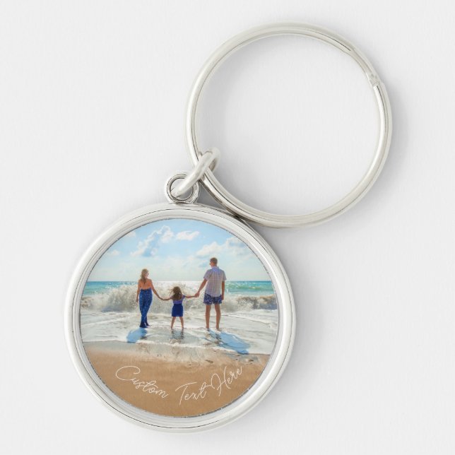Custom Photo Text Keychain with Your Family Photos (Front)