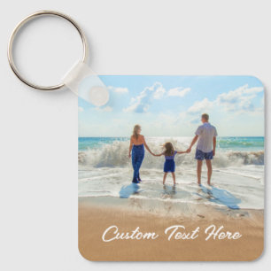 Custom Photo Text Keychain Your Family Photos Gift