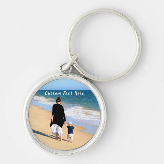 Custom Photo Text Keychain Your Family Photos Mum (Front)