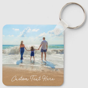 Custom Photo Text Keychain Your Super Family Photo