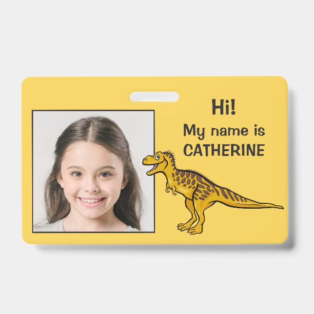 Custom Photo & Text Kids' ID badge (Front)