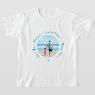 Custom Photo Text Kids T-Shirt Your Family Photos