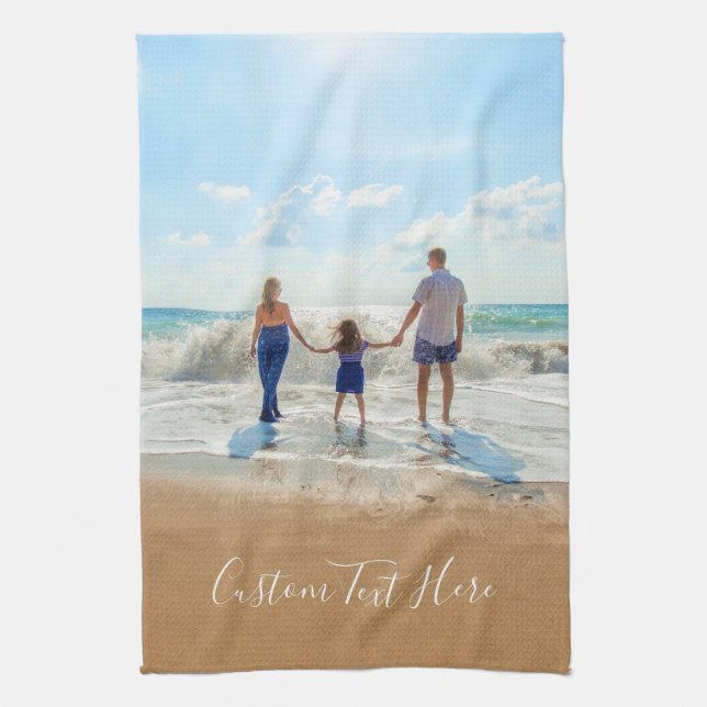 Custom Photo Text Kitchen Towel - Your Own Design (Vertical)