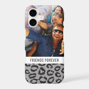 Custom Photo & Text lace with leopard pattern