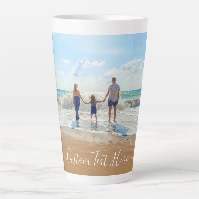 Custom Photo Text Latte Mug with Your Photos (Front)