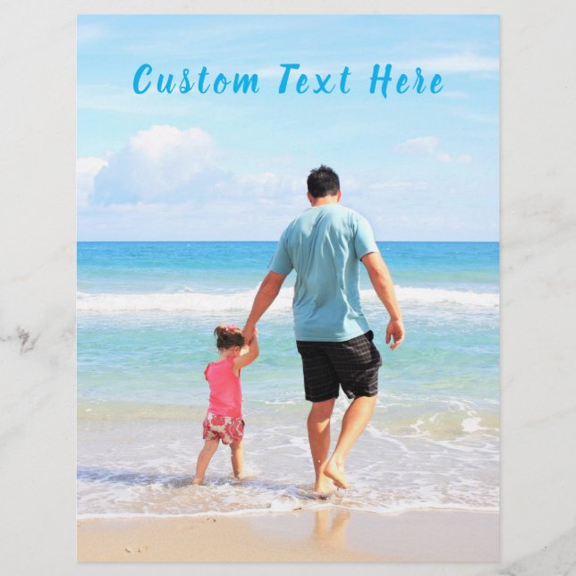 Custom Photo Text Letterhead Your Family Photo DAD (Back)