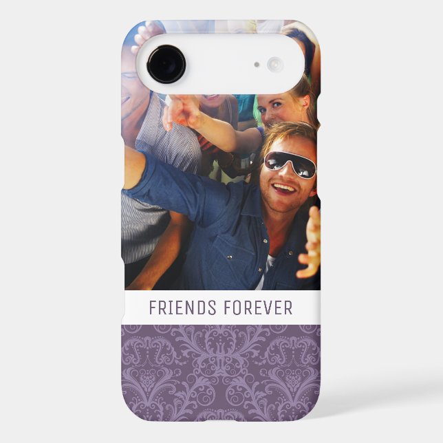 Custom Photo & Text Luxury Purple Wallpaper Case-Mate iPhone Case (Back)