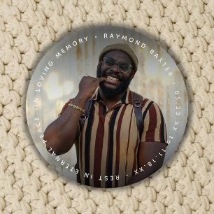 Custom Photo & Text Memorial 7.5 Cm Round Badge