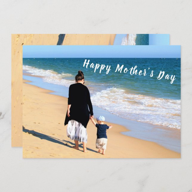 Custom Photo Text Mother's Day Card Your Photos (Front/Back)