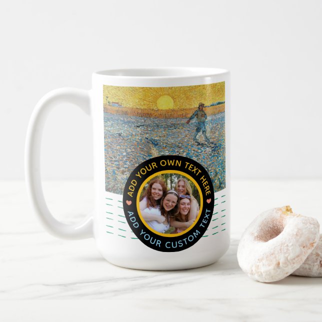 Custom Photo & Text Mug – Artistic Keepsake Memory (With Donut)