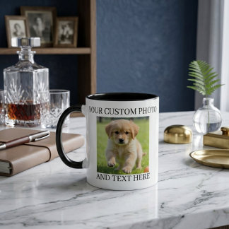 Custom Photo & Text Mug Personalised Gift Coffee 