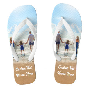 Custom Photo Text Name Flip Flops Your Photos Gift