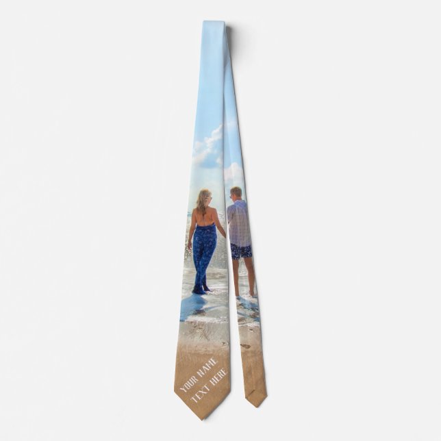 Custom Photo Text Name Neck Tie Your Photos Design (Front)