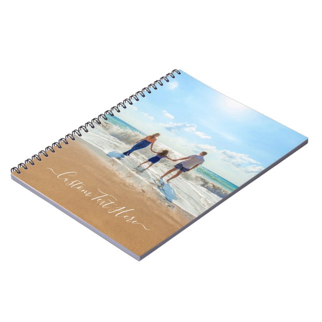Custom Photo Text Notebook with Your Own Design (Left Side)