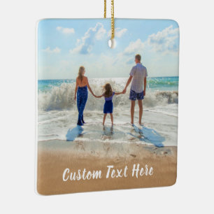 Custom Photo Text Ornament Your Family Photos