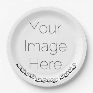 Custom Photo & Text Party Wedding, birthday, paper Plate