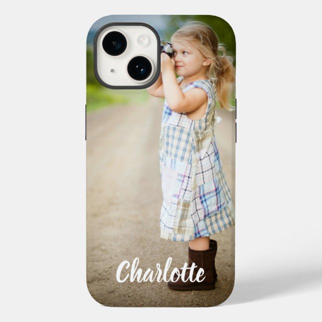Custom Photo Text Personalised iPhone 14 Case (Back)