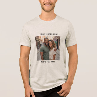 Custom Photo & Text Personalised T-Shirt | Upload Tri-Blend Shirt