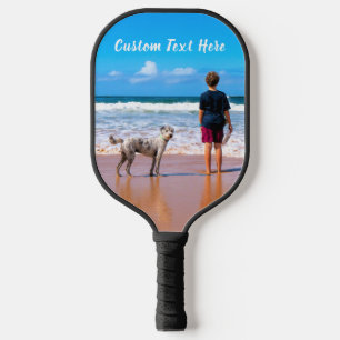 Custom Photo Text Pickleball Paddle with Your Pets