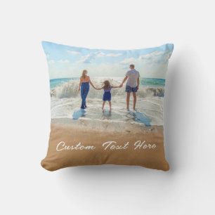 Custom Photo Text Pillow Your Family Photos Gift