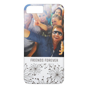 Custom Photo & Text Retro floral background iPhone 8 Plus/7 Plus Case
