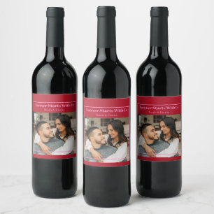 Custom Photo & Text Romantic Gift - Personalized  Wine Label