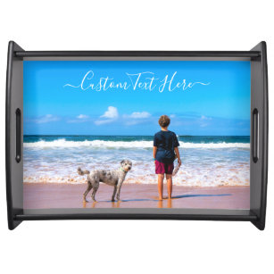 Custom Photo Text Serving Tray Your Pets Photos
