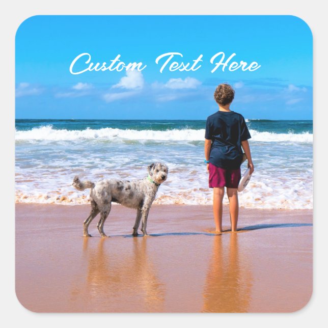 Custom Photo Text Sticker Your Photos with Pet (Front)