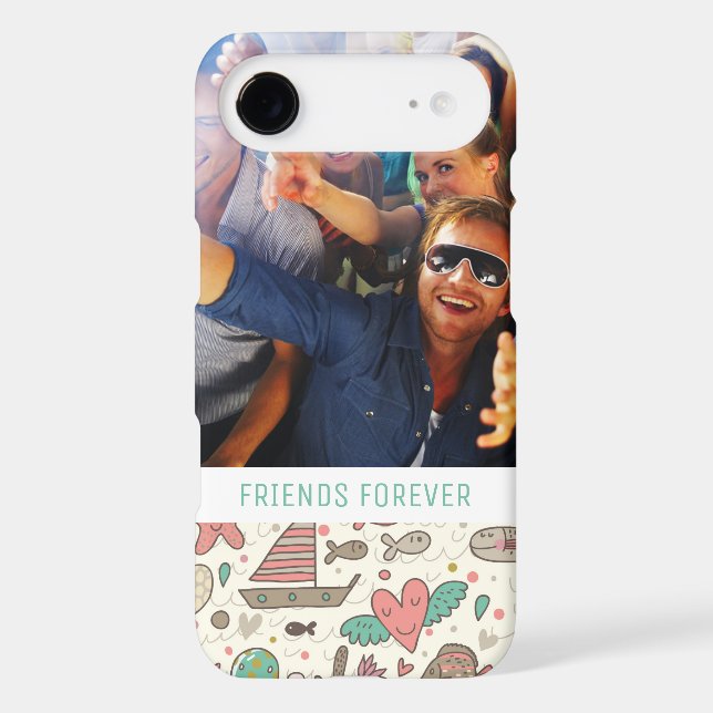 Custom Photo & Text Summer Ships Pattern Case-Mate iPhone Case (Back)