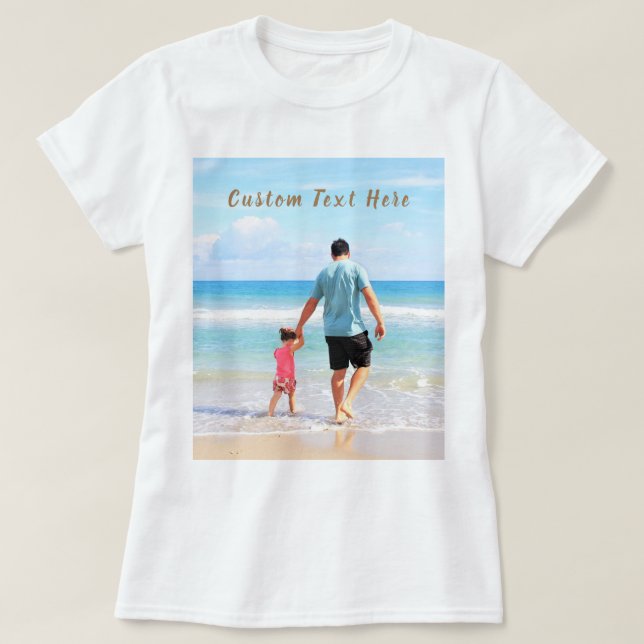 Custom Photo Text T-Shirt Your Design - Super DAD (Design Front)