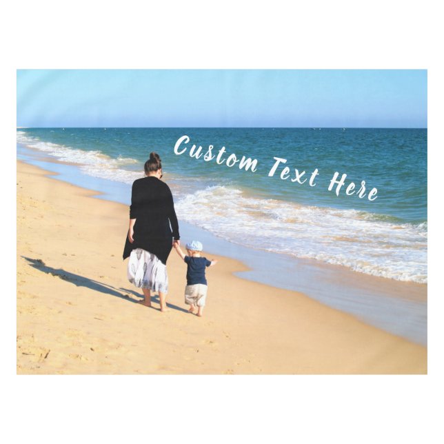 Custom Photo Text Tablecloth Your Family MOM (Front (Horizontal))