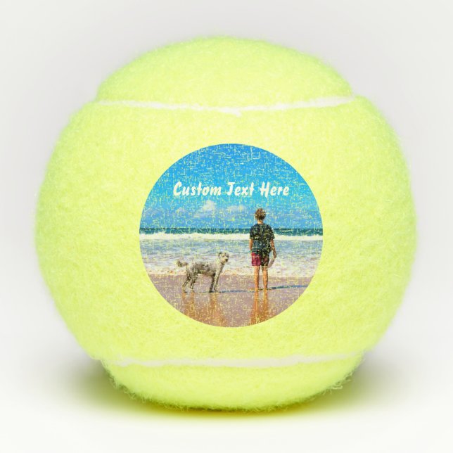 Custom Photo Text Tennis Balls Your Photo Pet Gift (Front)