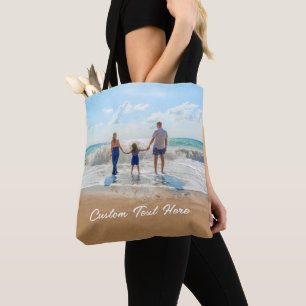 Custom Photo Text Tote Bag Your Favourite Photos