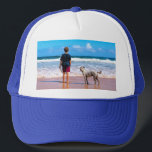 Custom Photo Text Trucker Hat Your Design With Pet<br><div class="desc">Custom Photo - Your Own Design - Your Pets - Personalised Family / Friends or Personal Gift - Add Your Photo / text - Resize and move or remove and add elements / text with customisation tool ! Choose / add your favourite font / text colour ! You can transfer...</div>