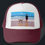 Custom Photo Text Trucker Hat - Your Summer Design<br><div class="desc">Custom Photo and Text - Your Own Design - My Pet - Personalised Family / Friends or Personal Gift - Add Your Photo and Text - Resize and move or remove and add elements / text with customisation tool ! Choose / add your favourite font / text colour ! You...</div>