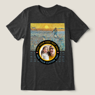 Custom Photo-Text – Van Gogh Art Birthday Holiday Tri-Blend Shirt
