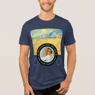 Custom Photo-Text – Van Gogh Art Birthday Holiday Tri-Blend Shirt